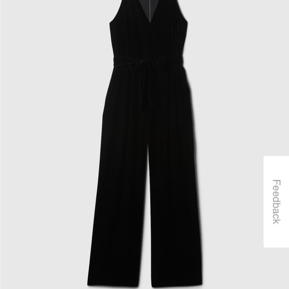 Black Soft Velvet Jumpsuit. - Picture 4 of 5